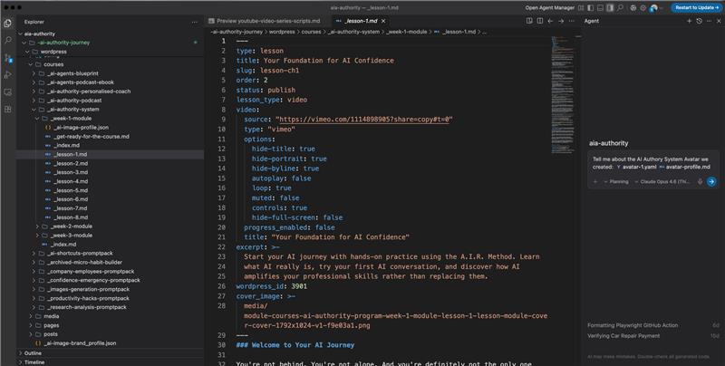 The AI Authority System source control using Antigravity