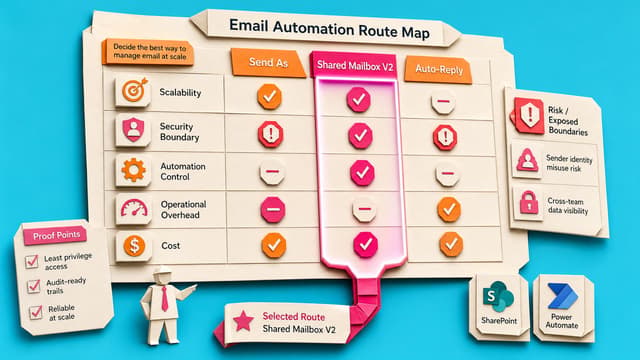 Choose Send As, Shared Mailbox V2, or Mailbox Auto-Reply