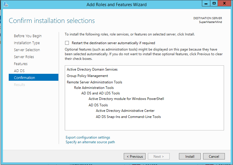 install and configure active directory domain services in windows server 2016