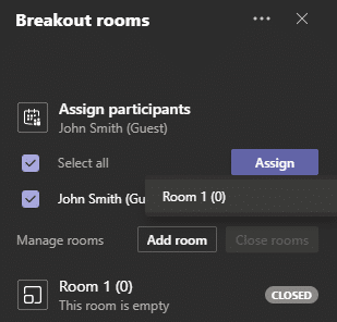 choosing users for breakout rooms